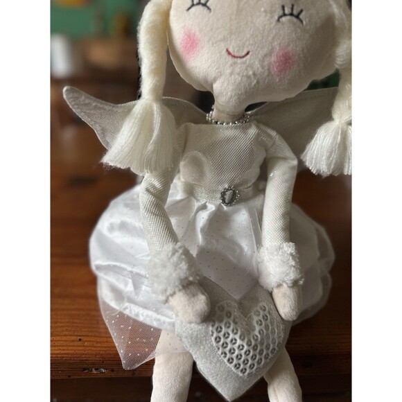 34th & PINE SNOW DOLL ANGEL BALLERINA w/HEART Shelf Sitter Sparkle 21" - Picture 5 of 10